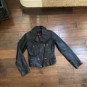 FJ leather moto jacket